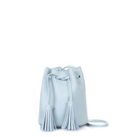 Голубая женская сумка на завязках 