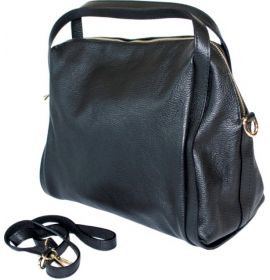 Итальянская кожаная женская сумка черная BD 0102