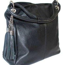 Итальянская кожаная женская сумка черная BD 0120