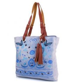 Женская сумка из кожезаменителя и ткани AMELIE GALANTI (АМЕЛИ ГАЛАНТИ) A981146-blue