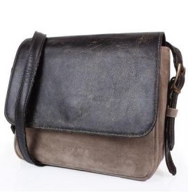 Женская мини-сумка из кожезаменителя LASKARA (ЛАСКАРА) LK10189-black-beige