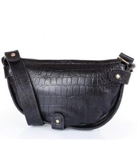 Женская кожаная сумка-клатч LASKARA (ЛАСКАРА) LK-DM232-black-croco