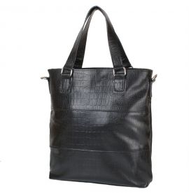 Сумка повседневная (шоппер) Laskara Женская кожаная сумка LASKARA (ЛАСКАРА) LK-DD214-croco-black