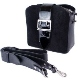 Женская мини-сумка кожаная черная BV 0007