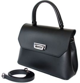Итальянская кожаная женская сумка черная BD 8810