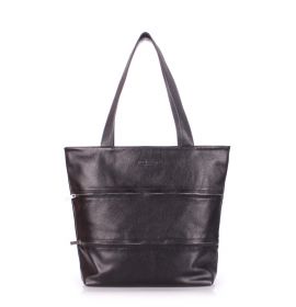 Кожаная черная женская сумка POOLPARTY Choice