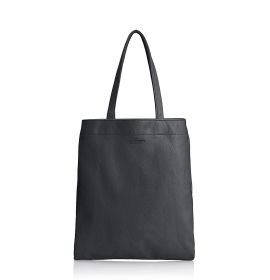 Кожаная женская сумка черная POOLPARTY Daily Tote