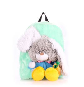 Детский рюкзак зеленый с зайцем