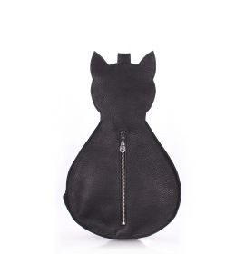 Рюкзак черный женский кожаный POOLPARTY Cat
