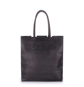 Кожаная женская сумка черная POOLPARTY #22