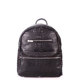 Рюкзак женский кожаный черный POOLPARTY Mini