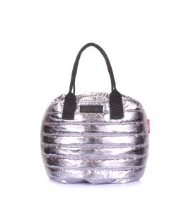 Стеганая сумка на шнурке серебряная POOLPARTY Muffin