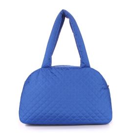 Стеганая сумка-саквояж синяя POOLPARTY