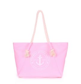 Коттоновая женская сумка с трендовым принтом розовая POOLPARTY