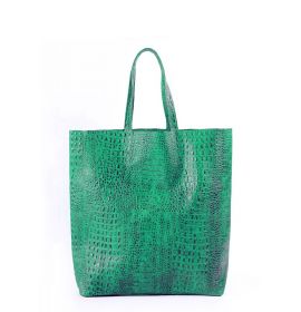 Кожаная женская сумка зеленая POOLPARTY City