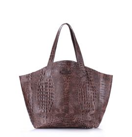 Кожаная женская сумка коричневая POOLPARTY Fiore