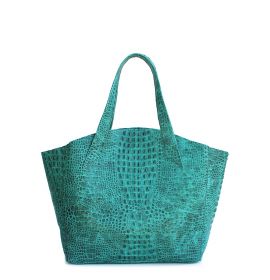 Кожаная женская сумка зеленая POOLPARTY Fiore