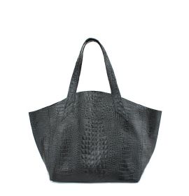 Кожаная женская сумка черная POOLPARTY Fiore