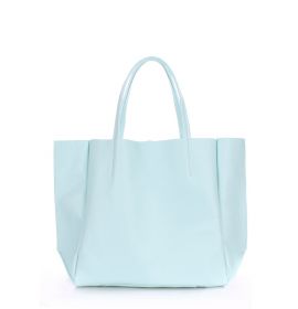 Кожаная женская сумка голубая POOLPARTY Soho