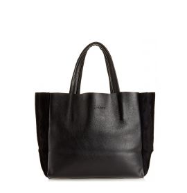 Кожаная черная женская сумка POOLPARTY Soho