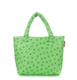 Дутая сумка с принтом зеленая