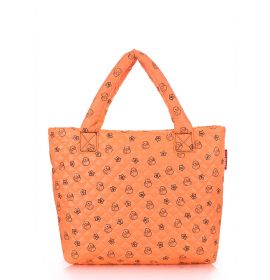Дутая сумка с принтом оранжевая 