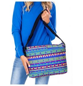 Молодежная текстильная сумка для ноутбука с принтом синяя BPL 006/11